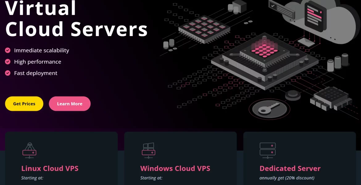 Website von Evolushost – Webhosting und Server von Evolus
